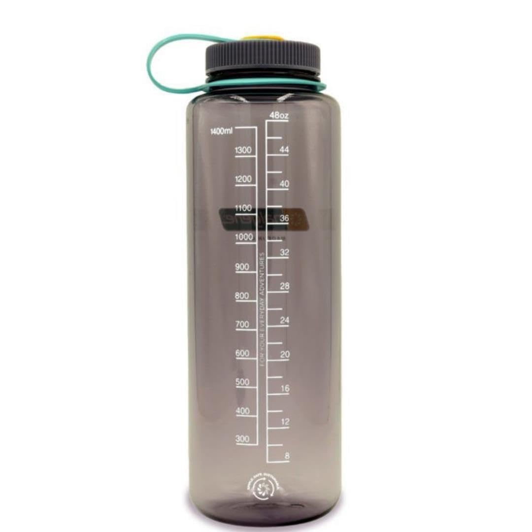 Nalgene Sustain Tritan Bpa-Free Water Bottle Made With Material Derived From 50% Plastic Waste, 48 Oz, Wide Mouth, Aubergine